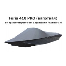 Тент транспортировочный на лодку Furia 410 PRO (капотная) с храповыми механизмами