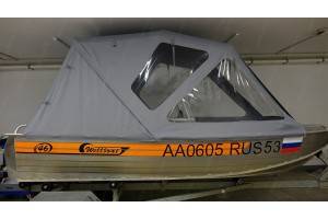 Тент трансформер на лодку Вельбот 46 К (с консолью) Wellboat-46
