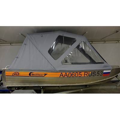 Тент трансформер на лодку Вельбот 46 К (с консолью) Wellboat-46